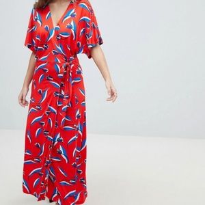 ASOS Whistles Tulip Print Wrap Dress